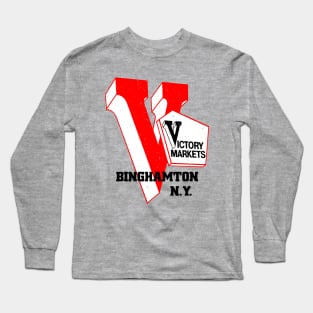 Victory Market Former Binghamton NY Grocery Store Logo Long Sleeve T-Shirt